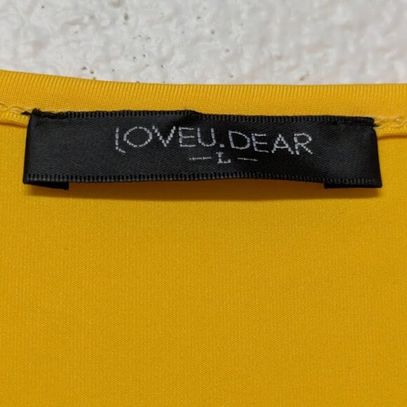 LOVEU.DEAR Yellow Sleeveless with Front Pleat Blouse - Large - Picture 4 of 5